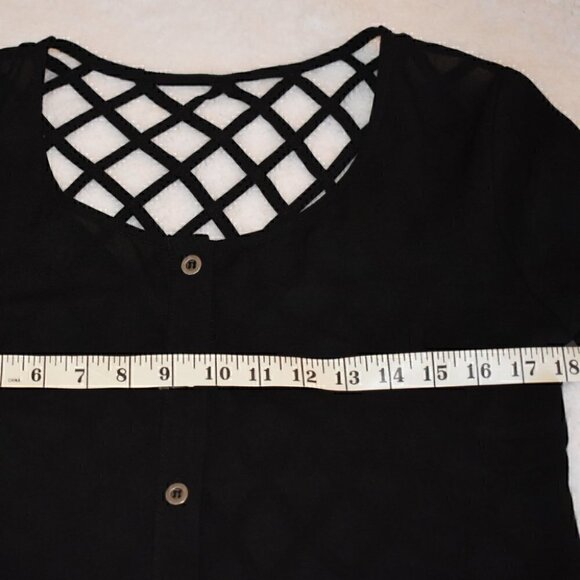 Evil Twin Cage Back Short Sleeve Babydoll Mini Dress Black Size M - Picture 8 of 9